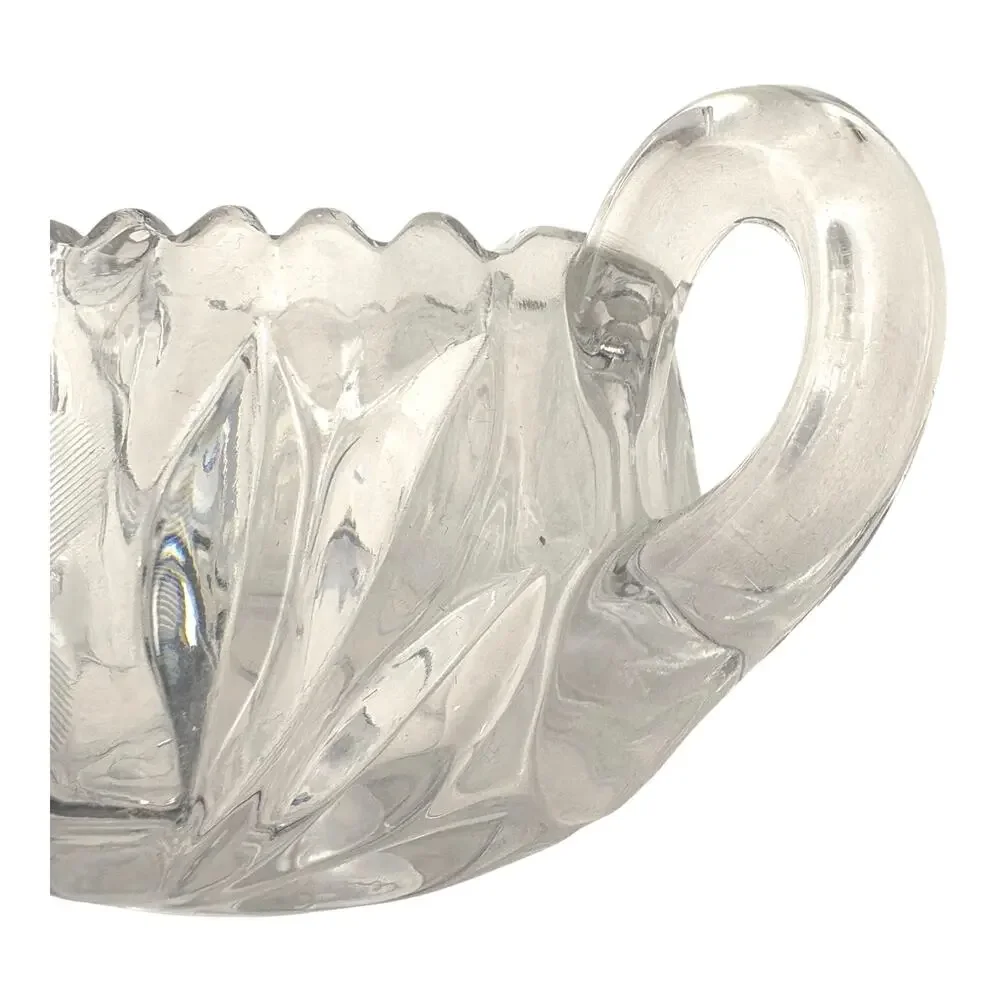 Vintage Tiffin-Franciscan EAPG Clear Cut Open Sugar Bowl Floral Etched‎